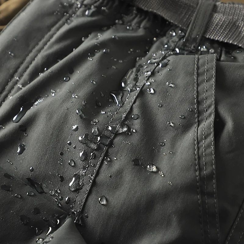 Calças Masculinas de Caminhada ao Ar Livre em Fleece Engrossado Corta-Vento Impermeável Soft Shell Reta Calças de Trabalho Resistentes ao Frio e Quentes