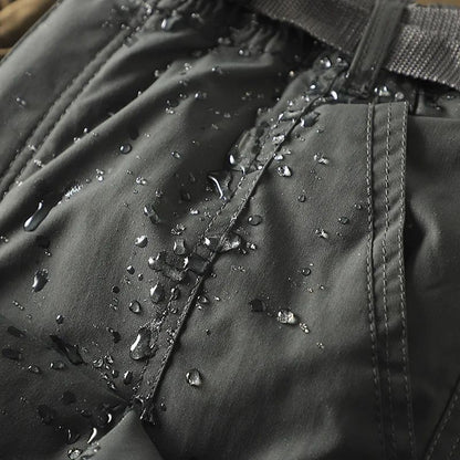 Calças Masculinas de Caminhada ao Ar Livre em Fleece Engrossado Corta-Vento Impermeável Soft Shell Reta Calças de Trabalho Resistentes ao Frio e Quentes