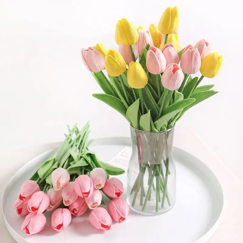 5-30Pcs Premium Tulip Artificial Flowers, Real Touch Tulip Bouquet, Decorative for Wedding Home Party Christmas Candy Birthday