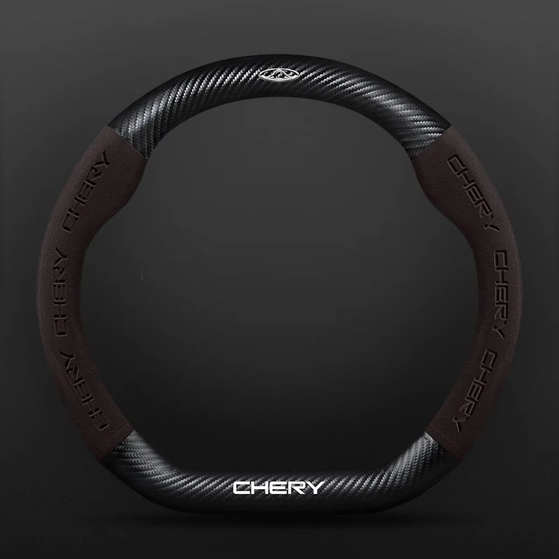 Car buckskin carbon fiber steering wheel cover for Chery Tiggo 8 Arrizo 5 pro gx 5x eQ7 Chery Tiggo 7 Pro 2020 2021 2022 2023