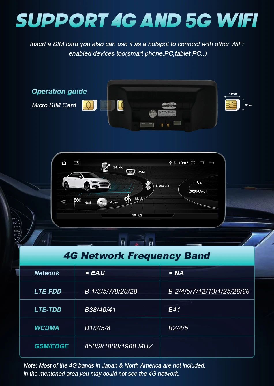 Tela sensível ao toque Android 14 Carplay de 12,3 polegadas para Audi A4 A5 Q5 B9 2016-2023, rádio estéreo de carro, reprodutor multimídia, Wi-Fi, 4G, navegação GPS