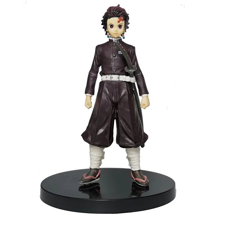 Boneco de Anime Demon Slayer Kimetsu No Yaiba Tanjiro Nezuko Zenitsu Figurine Inosuke Guerreiro Bonecos de Ação Colecionáveis Brinquedo Modelo