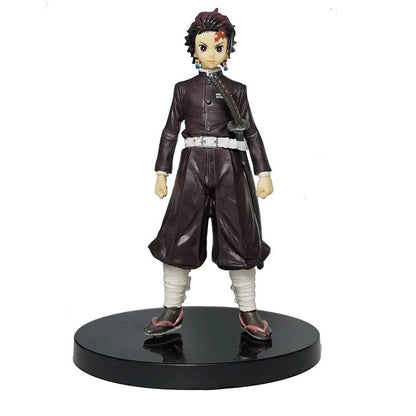 Boneco de Anime Demon Slayer Kimetsu No Yaiba Tanjiro Nezuko Zenitsu Figurine Inosuke Guerreiro Bonecos de Ação Colecionáveis Brinquedo Modelo