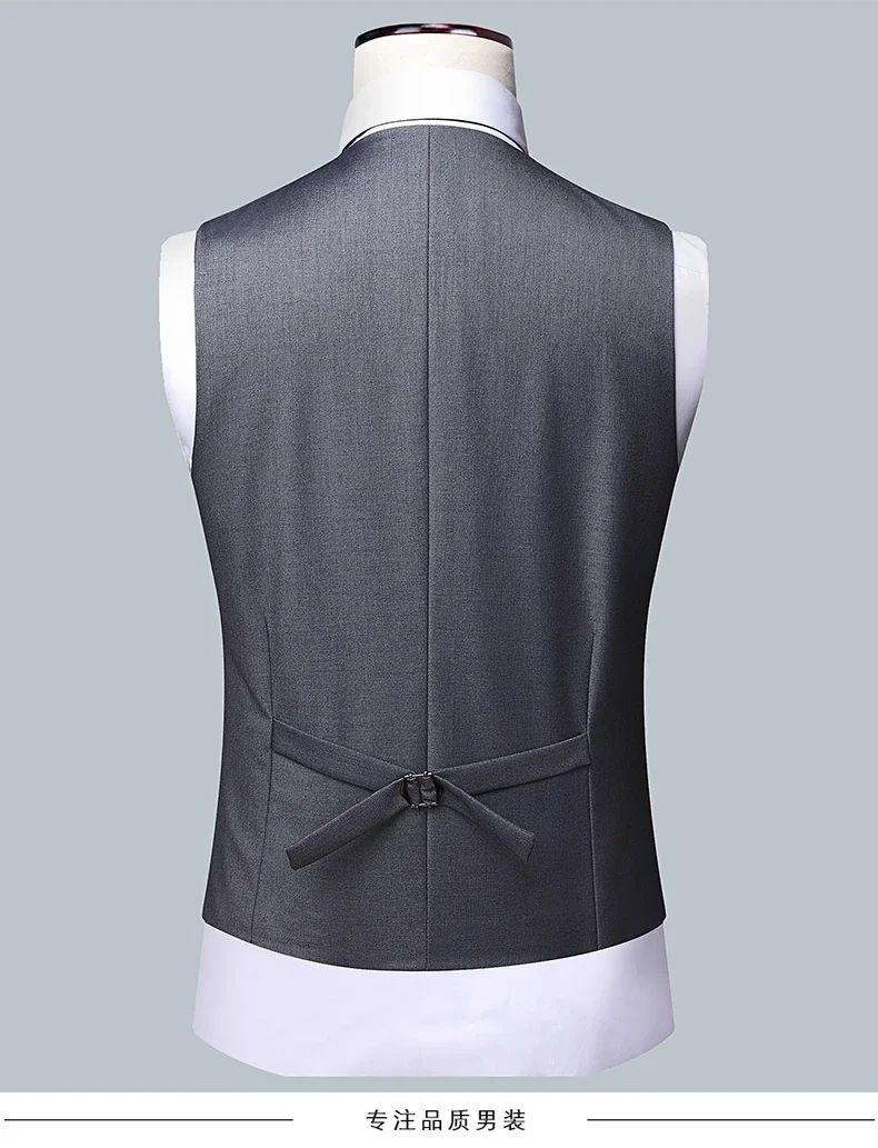 High quality Men Solid color Business - stylish handsome groom best man wedding dress 3/2/1 Single piece optional