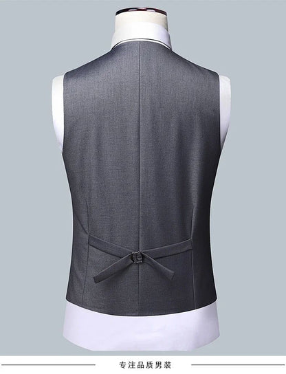 High quality Men Solid color Business - stylish handsome groom best man wedding dress 3/2/1 Single piece optional