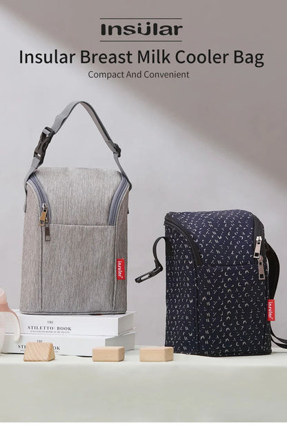 New Portable Mother Feeding Bottle Bag Heat Insulation Lunch Bags Leak-proof Breast Milk Cooler Bag with Stroller Hanging Design