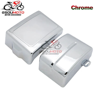 Motorcycle Black Battery Side Fairing Frame Covers Cap For Harley Dyna Street Fat Bob Super Glide Wide Glide Switchback FLD FXD