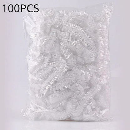 Toucas de Banho Descartáveis Acessórios para Sauna Transparentes e à Prova d'Água Toucas Descartáveis para Cabelo Produtos de Banheiro para Casa