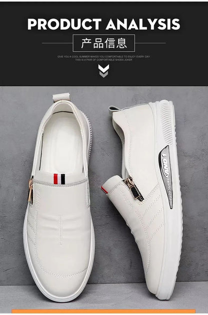 2024 New Casual Leather Shoes Men Fashion Loafers Autumn Slipon Flat Brand Business Shoes Man Sneakes Comfort Moccasins Zapatos