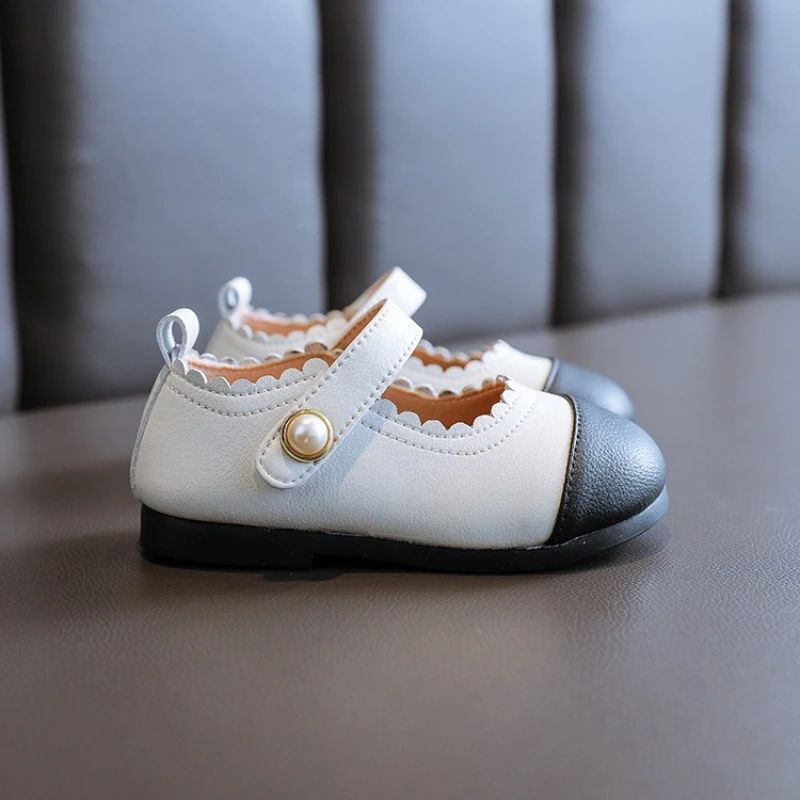 Classic Girls Fashion Princess Shoes New Patchwork Toddler Casual Shoes Spring Autumn Children Versatile Kids Walking Flat Shoes