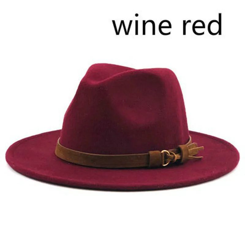 Fashionable Jazz Hats Autumn And Winter British Retro Top Hats Trendy Men's And Women's Woolen Hats Wide Brimmed Jazz Hats