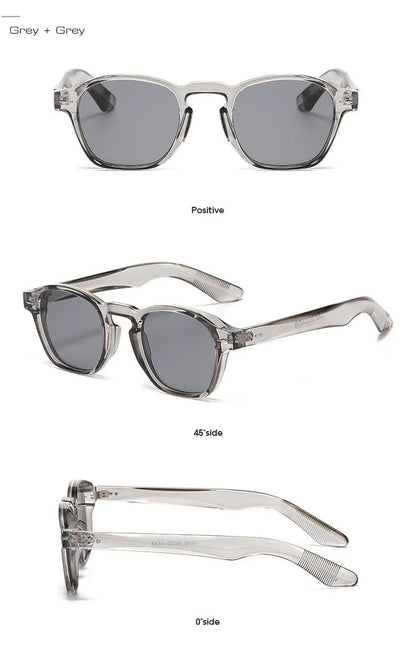 JNPCXI Retro Rivets Men Square Sunglasses Fashion Blue Green Trending Shades UV400 Women Clear Frame