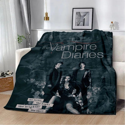 Damon Salvatore The Vampire Diaries Printed Blanket Picnic Blankets Warm Blanket Soft and Comfortable Blanket Home Travel Gift