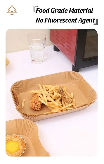 Disposable Air Fryer Paper Non-Stick Kitchen Baking Airfryer Mat Oilproof Micro-wave Barbecue Pad Baking Paper Liner Accessories