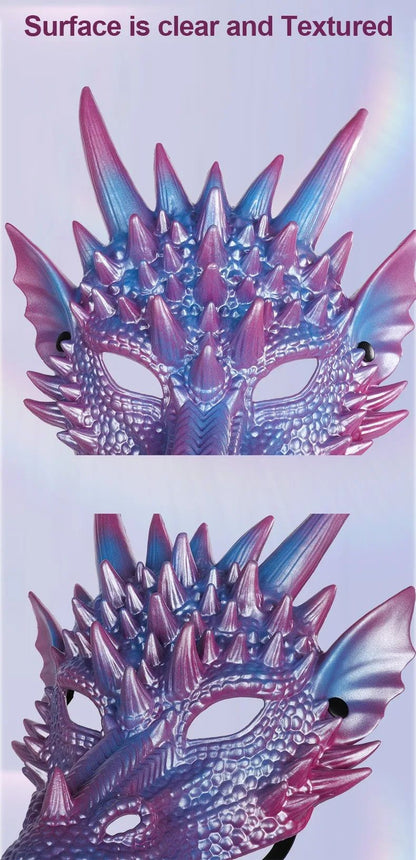 Party Supplies Pearl Blue Dragon Mask 3D Printing Dragon Knight Mask Cosplay Mask Halloween Mask Party Costume Props