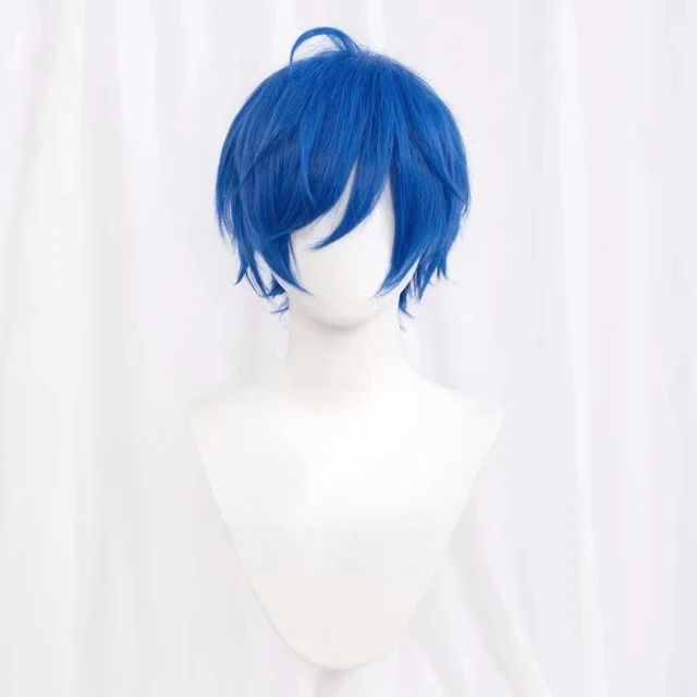 Synthetic Short Straight Cosplay Wig White Green Purple Brown Black Blue Gray Orange Red Fluffy Heat Resistant Hair Anime Wigs