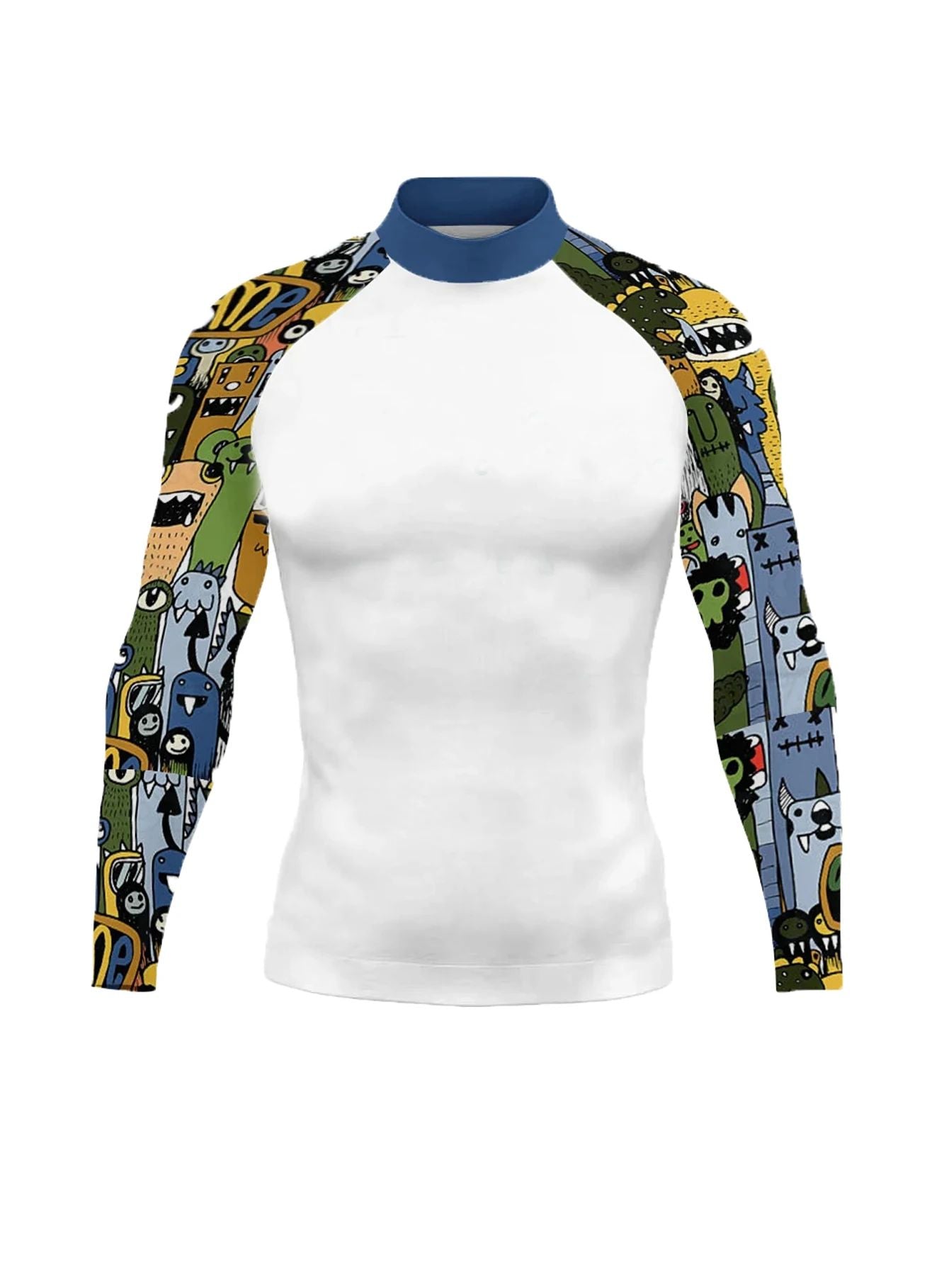 Men's Surfing Shirt Gym Clothes Long Sleeve Basic Surfing Suit Rashguard UV Sun Protection Diving Swimwear