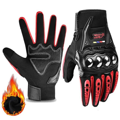 Luvas de Motocicleta de Inverno de Dedo Completo Antiderrapantes Resistentes ao Desgaste para Off-Road Luvas de Corrida de Motocicleta Quentes com Tela Sensível ao Toque Luvas de Ciclismo