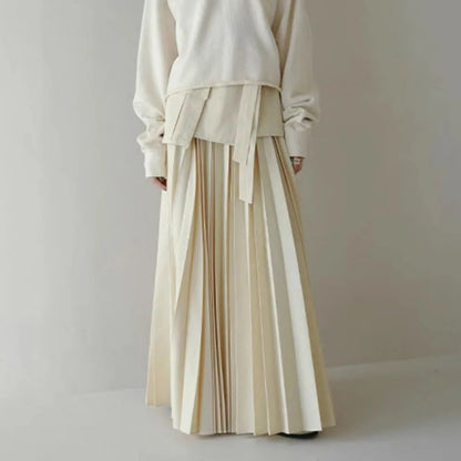 Spring Summer Vintage Japanese Casual Skirts Women Three-dimensional Two-piece Skirt High Waist All-match Pleated Faldas Mujer