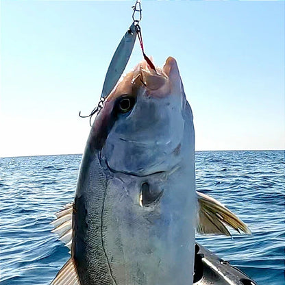 10 pçs/Lote Anzol Auxiliar Cast Jig Aço Carbono Ângulo Farpa Rosca Pena Isca Pesca Lento Jigging Mar Pesca Anzol