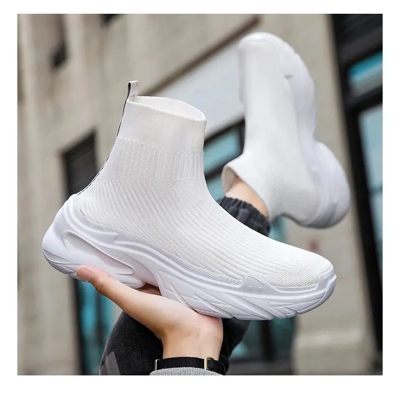 Sneakers for Men Fashion High Top Sock Shoes Autumn New Breathable Casual Shoes