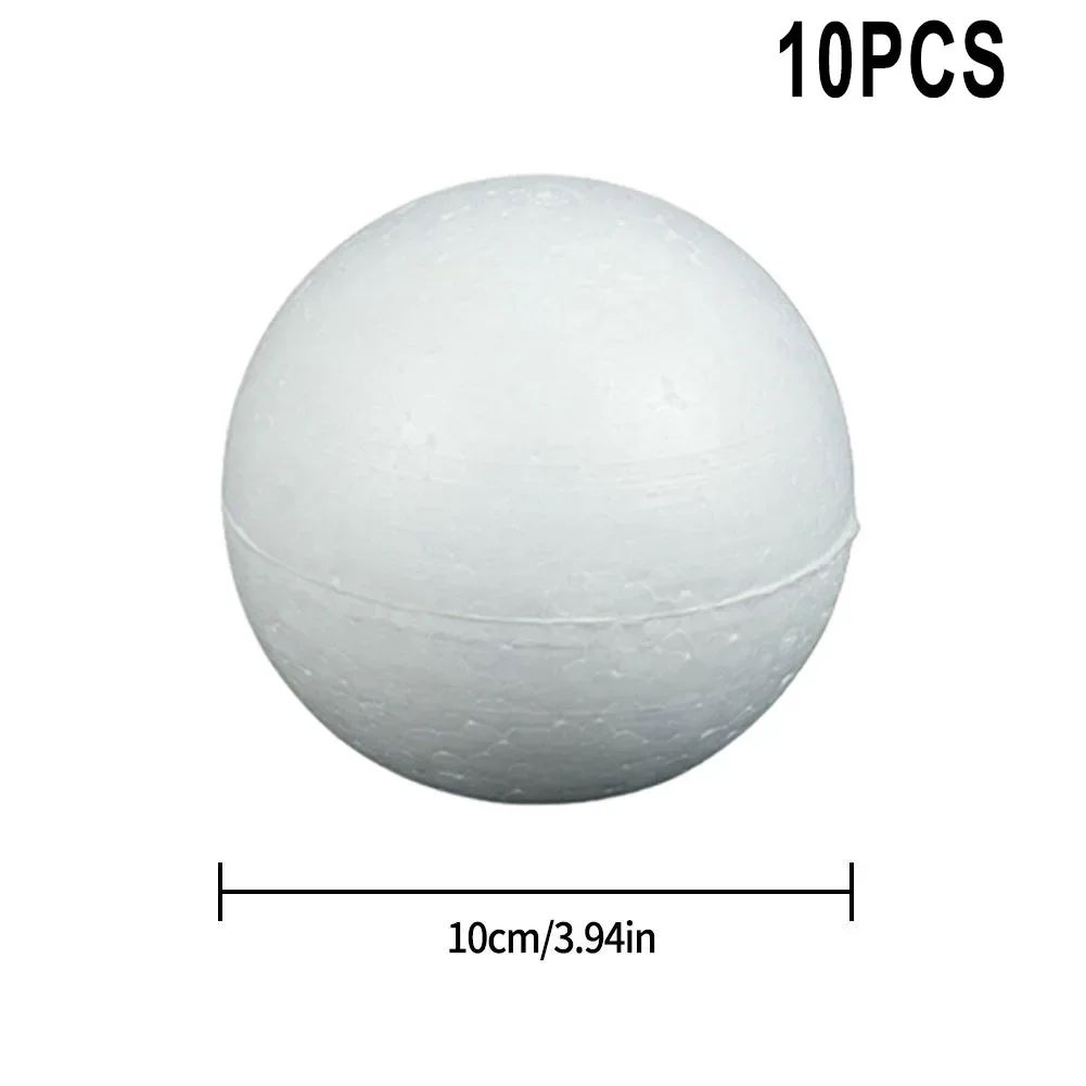 10pcs Solid Foam Ball Polystyrene Balls 50mm-100mm  Round DIY Accessory Handmade For Party Celebration Christmas Decoration