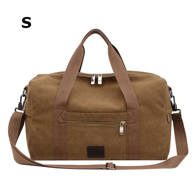 Men Large Capacity Canvas Baglarge Gym Sports Bag Cabin Holdall Duffle Shoulder Travel Weekend Bag Short-Distance Travel Package