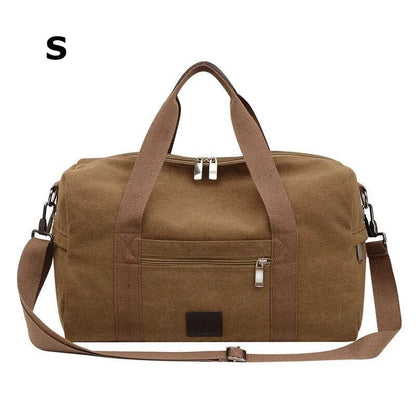 Men Large Capacity Canvas Baglarge Gym Sports Bag Cabin Holdall Duffle Shoulder Travel Weekend Bag Short-Distance Travel Package