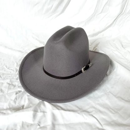 Vintage Western Cowboy Hat For Men's Gentleman Lady Jazz Cowgirl With Leather Wide Brim Cloche Church Sombrero Hombre Caps