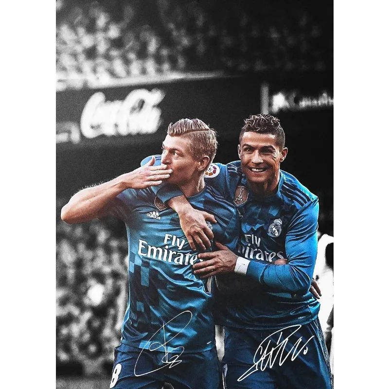 Modern Soccer Sport Player Portrait Poster Print Football Play Picture Canvas Painting Wall Art for Living Room Home Decor Mural