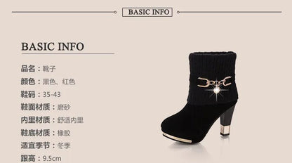 Sapatos femininos de salto agulha super alto com plataforma, sapatos de salto alto, scarpins femininos, botas de tornozelo de camurça bico fino para mulheres, botas de salto grosso NOVO