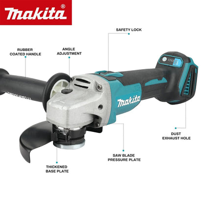 Makita DTW300 + DGA404 Combo: Chave de Impacto 18V (580Nm, 3800RPM), Esmerilhadeira Angular (680W, Disco 125mm) - Kit de Ferramentas Multiuso para Reparos
