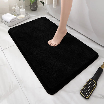Tapete de chão de banheiro arredondado e espesso, tapete absorvente para banheira, material de pelúcia, tapete antiderrapante para os pés, capacho de entrada, banheiro