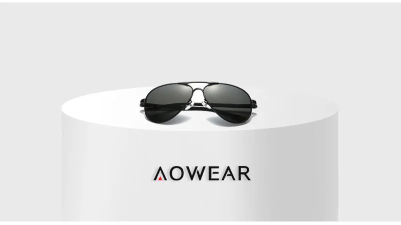 Óculos de Sol Masculino AOWEAR de Aviador Polarizado Espelhado Para Homem HD Dirigir Piloto Óculos de Sol lunettes de soleil homme