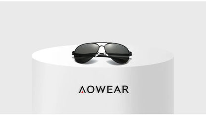 Óculos de Sol Masculino AOWEAR de Aviador Polarizado Espelhado Para Homem HD Dirigir Piloto Óculos de Sol lunettes de soleil homme
