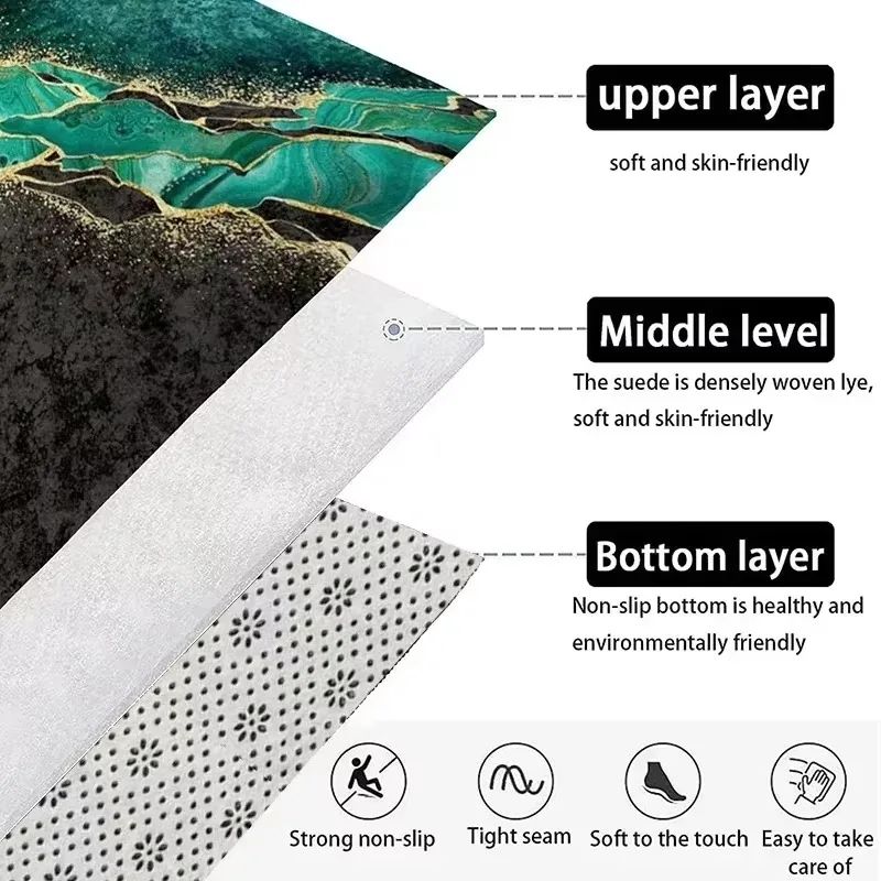 3D Desert Crack Water Fire Design Rug Non-Slip Machine Washable Carpet Fashion Bedroom Living Room Beach Style Floor Mat