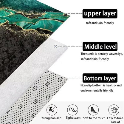 3D Desert Crack Water Fire Design Rug Non-Slip Machine Washable Carpet Fashion Bedroom Living Room Beach Style Floor Mat