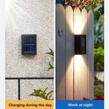 1~6pcs Solar Light Outdoor Up and Down Wall Washer Light Waterproof Solar Lamp Garden Street Balcony Yard Stairs Fence Decor