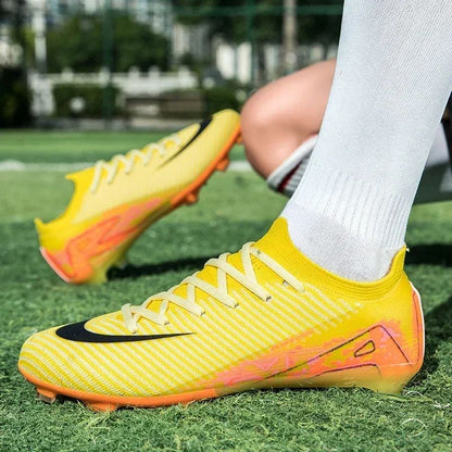 New Men Soccer Shoes Training Boys Outdoor Sport Football Boots Adult  Long Spikes Non Slip Cleats Breathable Match Comfortable