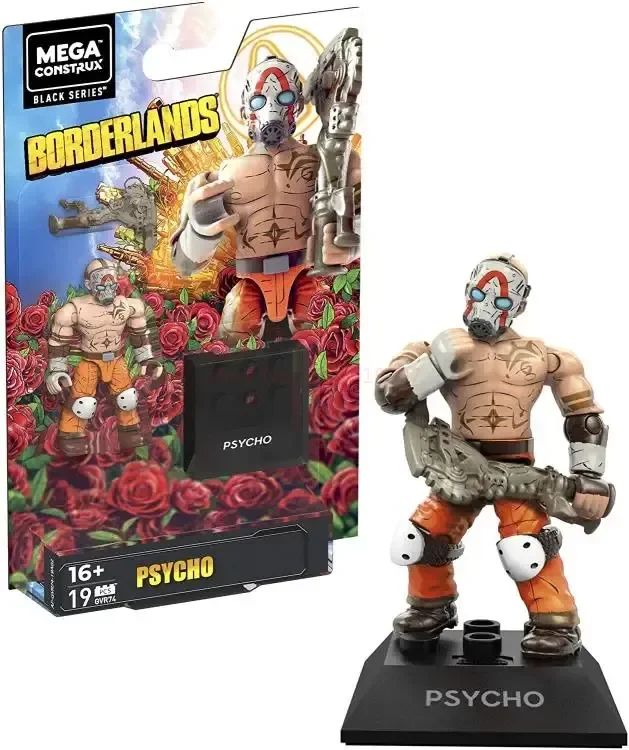 5 Modelos Mega Bloks Construx Borderlands Psycho Predator Sam Fisher Michelangelo Bulk Anime Figura de Ação Brinquedo Montado