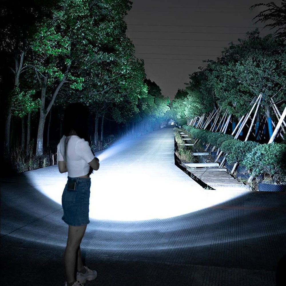 High Power LED Flashlight USB Rechargeable Torch Strong Light Flashlight Long Range Tactical Zoom Lamp Outdoor Camping Lantern