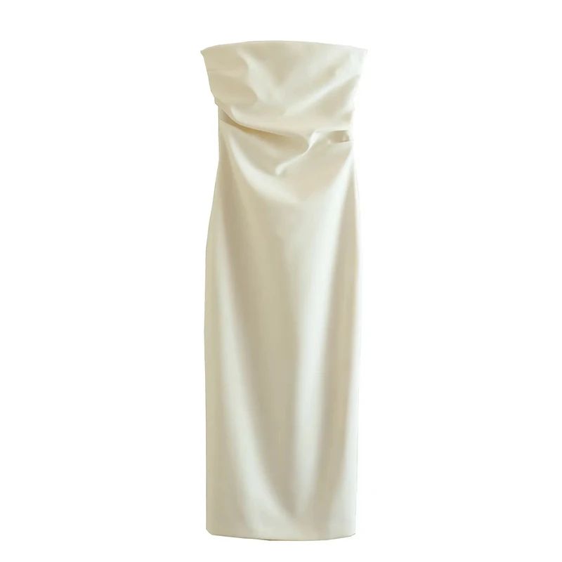 ASDS 2024 off shoulder black white long dress women bodycon beige midi dress wom