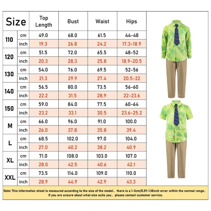 2026  Nick Wilde Cosplay Costumes Zootopia Cosplay Summer Shirt Tie Nick Suits Halloween Carnival Cos Adult Unisex Gifts
