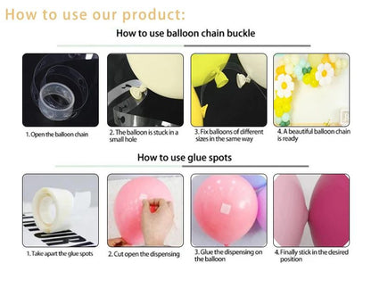 Black and Gold Balloons Garland Arch Kit with Starburst Foil Balloons for Wedding Birthday Family Party Decorations Supplies
