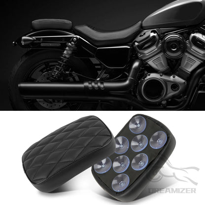 Assento Traseiro Para Passageiro de Moto Retangular Para Harley Dyna 883 Choppers Bobber 8 Ventosas