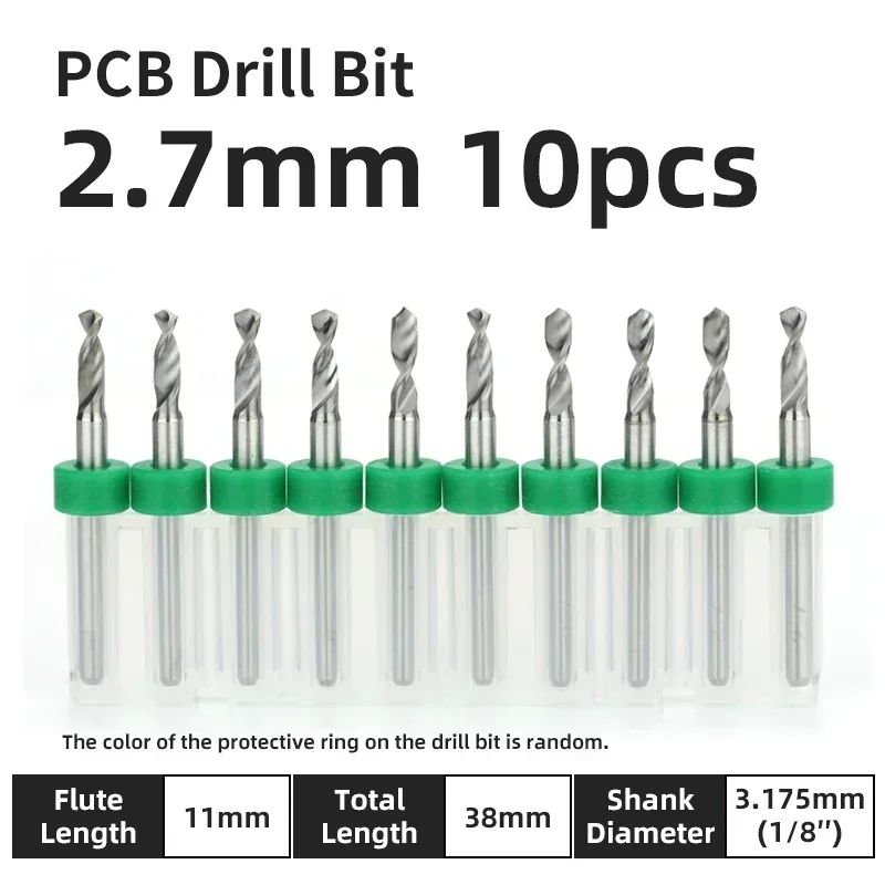 Broca PCB 10pcs Conjunto de Brocas Micro Diâmetro de Aço Tungstênio 1/8" Cabo Fixo Mini Broca CNC 0.1-3.175mm