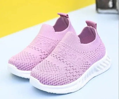 Baby Sneakers 2025 Fashion Children Flat Shoes Infant Kids Baby Girls Boys Solid Stretch Mesh Sport Running Sneakers Shoes