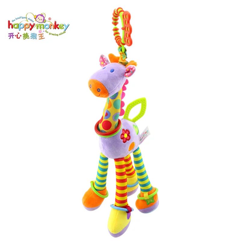 47CM Baby Stroller Soother Hanging Doll Giraffe with Soft Cotton Crib Bell Infant Bed Game Educational Toy for Son Daughter Gift