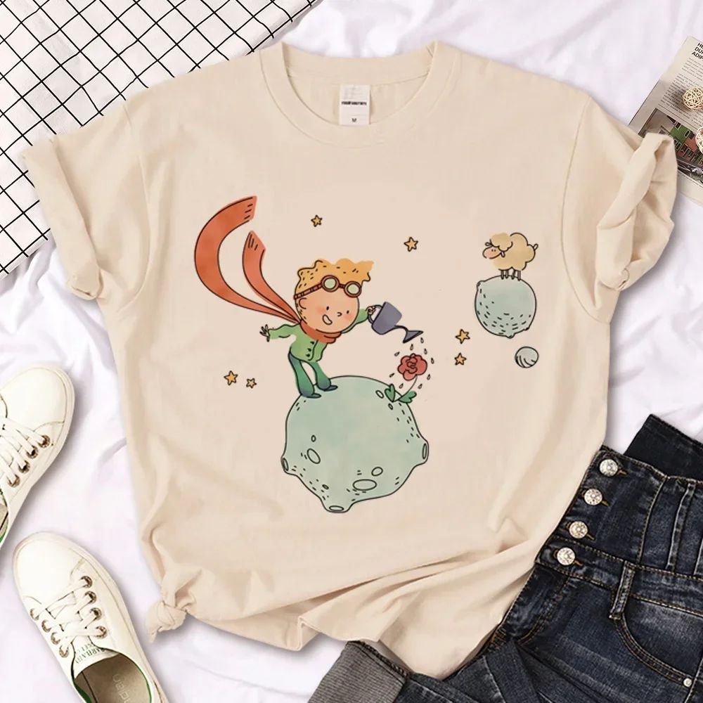 The Little Prince Print Tee Women T-shirts Harajuku Tshirt Girl 2000s Clothing kawaii Print T Shirt For Women