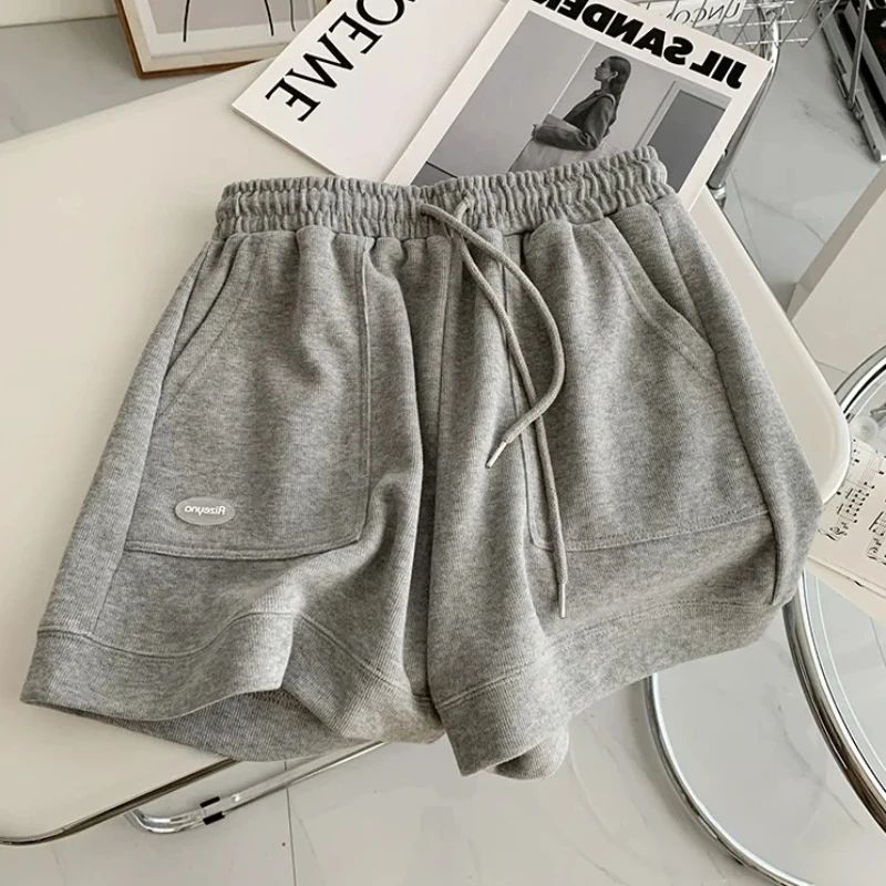 2025 Women's Comfortable Loose Wide-legged Drawstring A Pants Slim Waist Slim Fit Casual Home Versatile Sports Shorts New